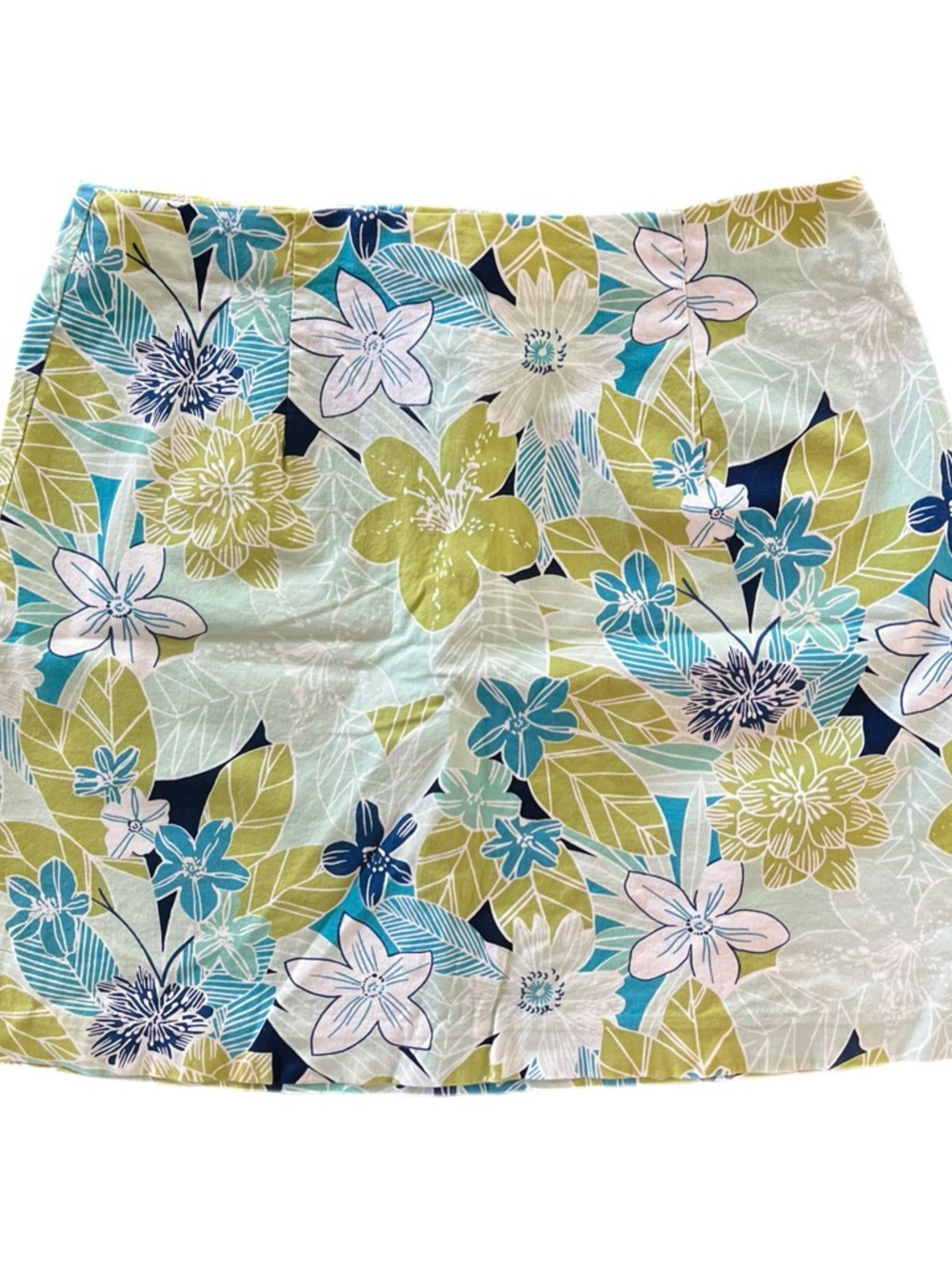 Y2K IZ Byer California Vintage Tropical Floral Mini Skirt